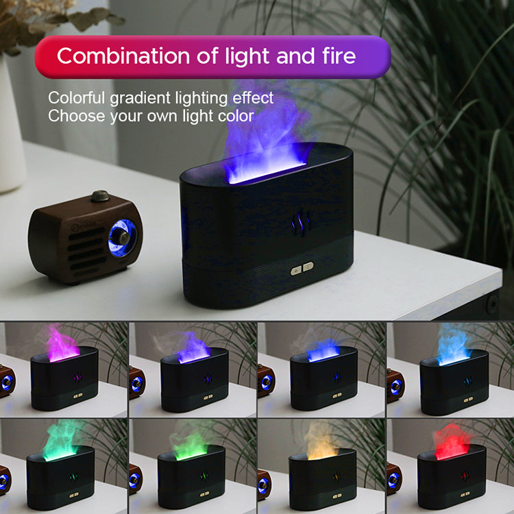 g USB Ultrasonic Flame Humidifier Led RGB Colorful Essential Oil Fire Flame Aroma Diffuser